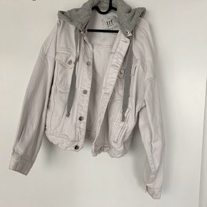 Zara, White Denim Jacket with Hood